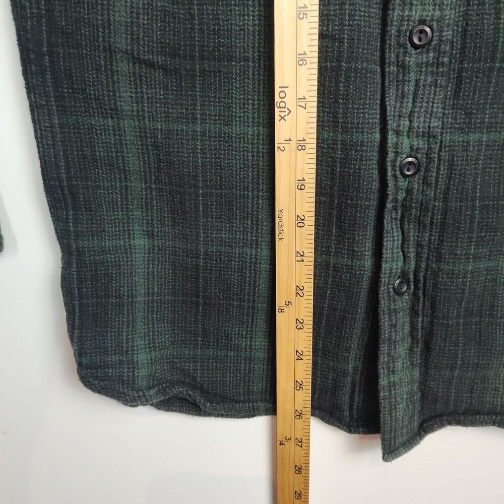 Levi's Button-Up Flannel Shirt Men's S Relaxed Green/Black Plaid Long Sleeves - Picture 6 of 10